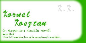 kornel kosztan business card