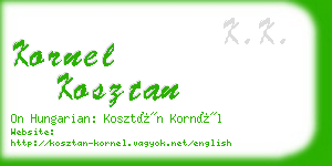 kornel kosztan business card